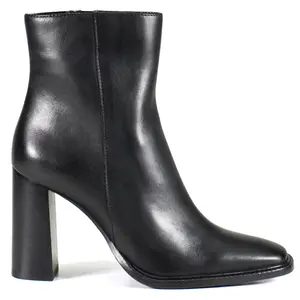 Diba True Womens Key Switch Square Toe Zippered Casual Boots Ankle High Heel 3" & Up - Black