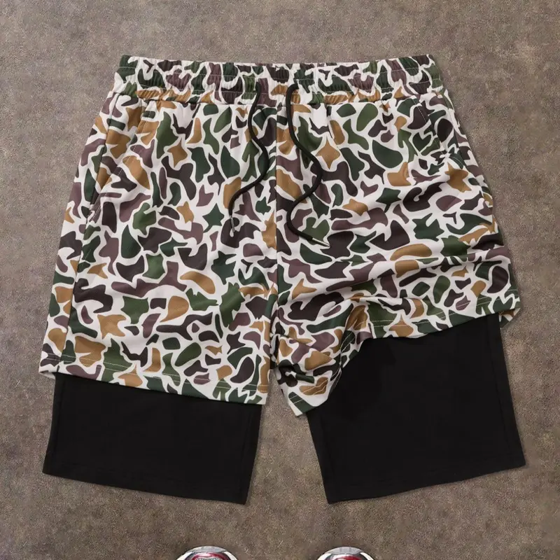 Men's Casual Camo Shorts with Drawstring and Pockets, Camouflage Print Shorts, Comfortable Elastic Waist Design, Stylish Summer Shorts for Daily Wear and Activities