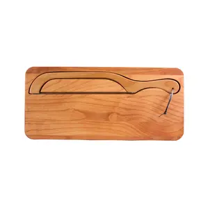 Alder Bread Knife Board with Bread & Bagel Slicer - Bow Style with Stainless Steel Blade - Ideal for Homemade and Sourdough Bread Slicing