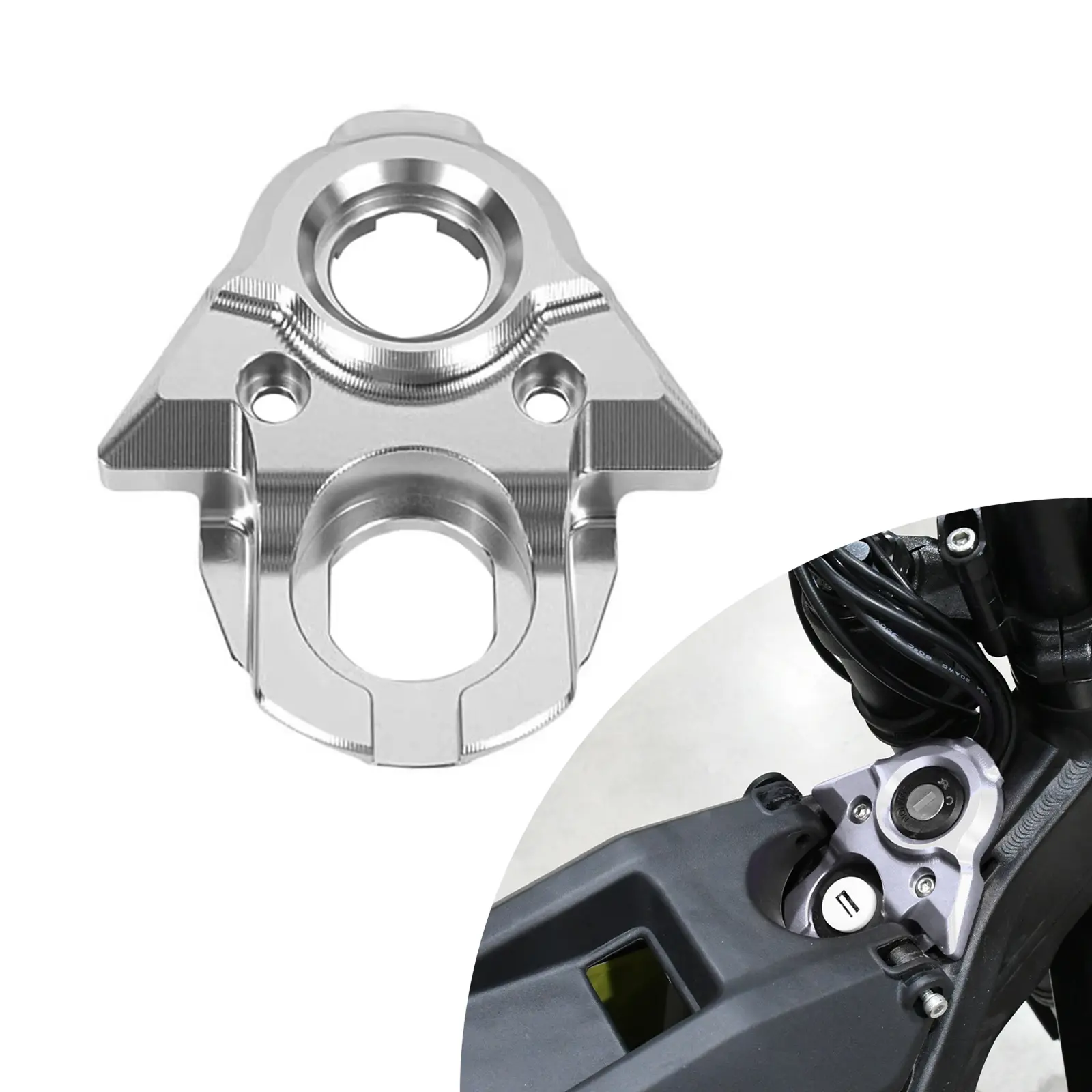 Aluminum CNC Central Control Cover - Ignition Key Switch Cover, USB Key Plate Console Trim Protector for Surron Light Bee X/S, Segway X160 X260 Electric Dirt Bike E-Moto Vehicle Modified Decorative Replacement Parts
