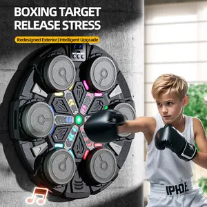 Music Boxing Machine for Adults Kids with Boxing Gloves, Smart Punching Trainer, Boxing Wall Mount Machine with LED and Bluetooth, Boxing Target Workout Equipment for Home, Office, Gym Christmas Gift, Halloween Present, Black Friday Gifts