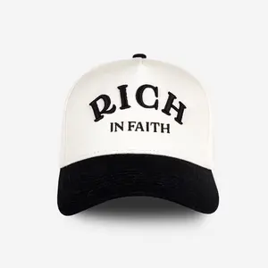 Rich in Faith Cap (Cream & Black)