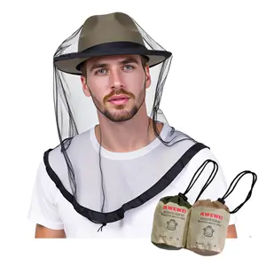 Mosquito Head Net, 2 Pack Cooling Ice Silk Bug Net for Head, Ultra Fine Soft Large Long Mesh Face Cover Mask Hood