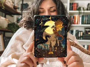 Fourth Wing Dragon Romantasy Sparkly Kindle Insert for Clear Case, Glitter Overlay Kindle Paper Insert, Bookish Kindle Accessory