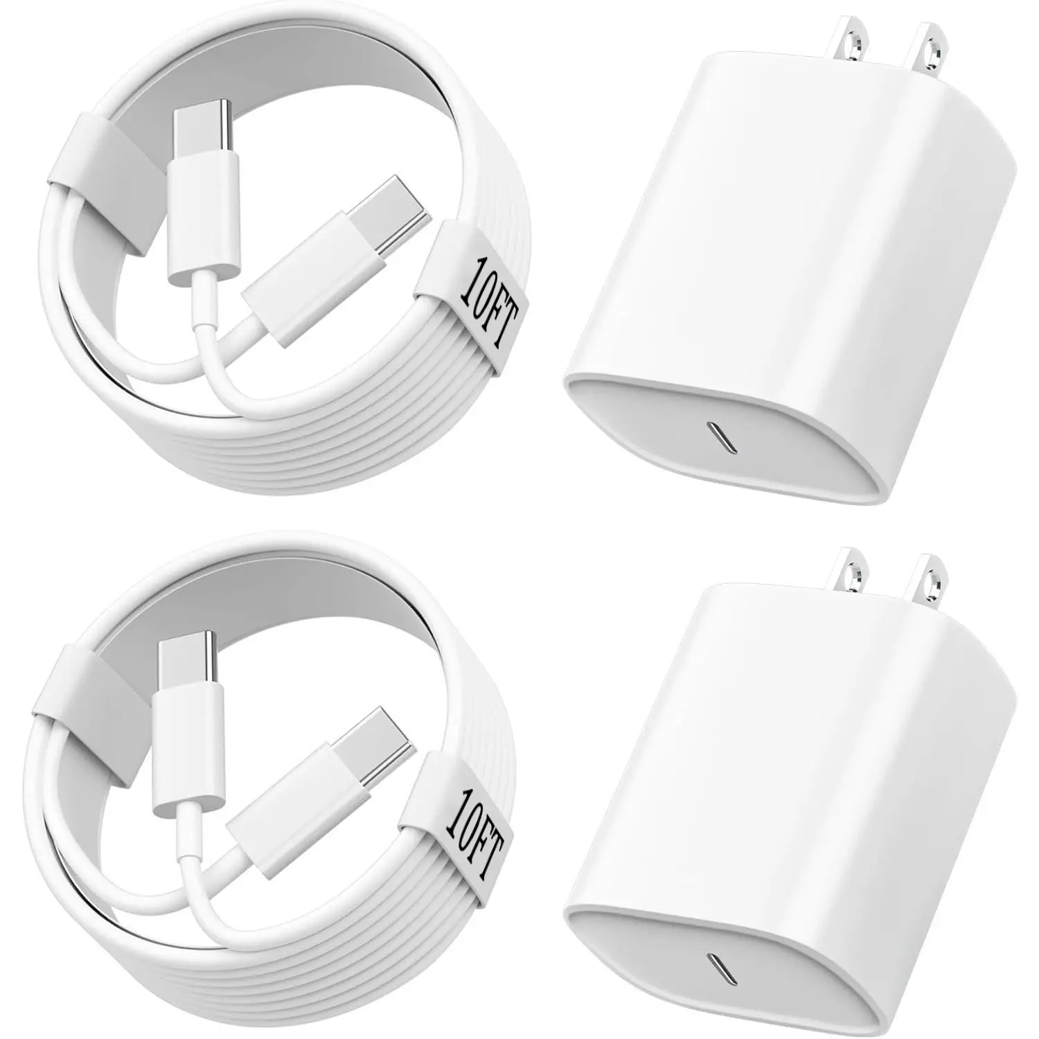iPhone 16 15 Fast Charger, 20W USB C Charging Block for Apple iPhone 16 Pro/15 Plus/15 Pro Max,iPad 12.9/11 inch/4/3th/Air/Mini/6 Gen,Wall Plug Power Adapter Cube Brick/10ft Type C to C Cable Cord Long