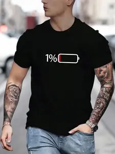 Men's Number Print Casual Tee Round Neck Short Sleeve T-Shirt with Bold Digits Everyday Streetwear & Sporty Style