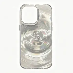 Aesthetic Ripple Texture Crystal Clear iPhone Case, Anti-Yellow Anti-Scratch & Anti-Fingerprint, Military Grade Shockproof Slim Protective Cover for iPhone 12 13 14 15 16 Pro Max Plus