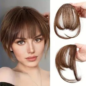 Synthetic Straight  Air Bangs Clip In Hair Extension Fake Fringe False Hairpiece for Women Clip In Bangs Daily