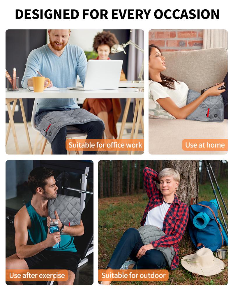 Vofuoti Portable Heating Pad, Cordless Weighted Heating Pads with 10000mAh Battery and 3 Heat Settings, Electric Heated Pad for for Back, Abdomen, Neck & Shoulder, Gift for Family Vofuoti Portable Heating Pad, Cordless Weighted Heating Pads with 10000mAh Battery and 3 Heat Settings, Electric Heated Pad for for Back, Abdomen, Neck & Shoulder, Gift for Family