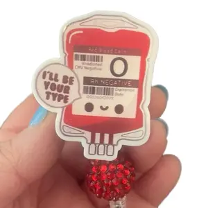 Badge reel retractable interchangeable beaded