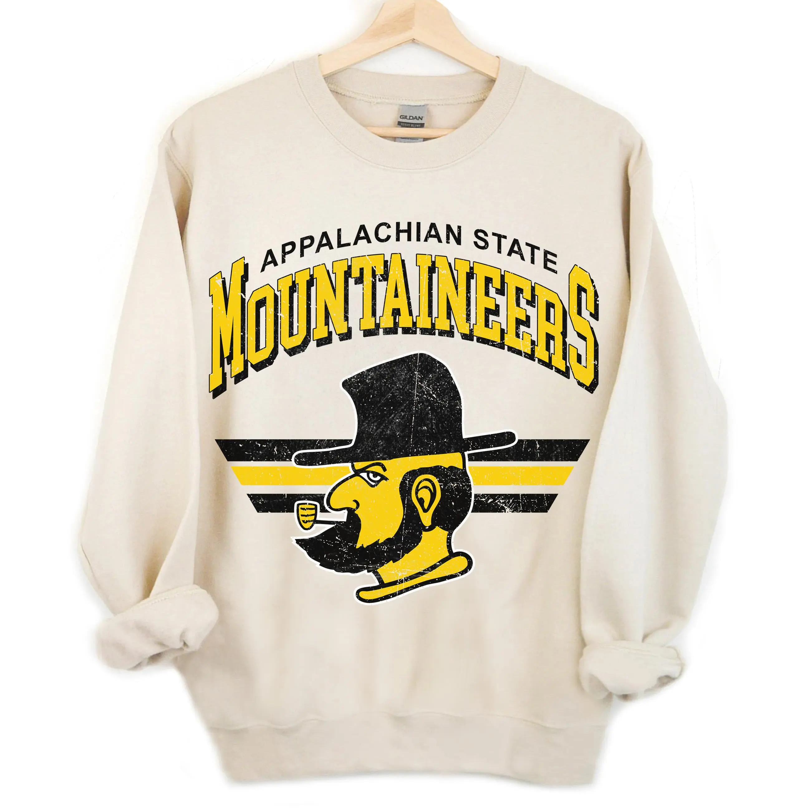 Appalachian Football Vintage Sweatshirt, Appalachian Hoodie, Vintage College Unisex Pullover Crewneck T-Shirt, Gift for Sport Fans Casual Round Neck