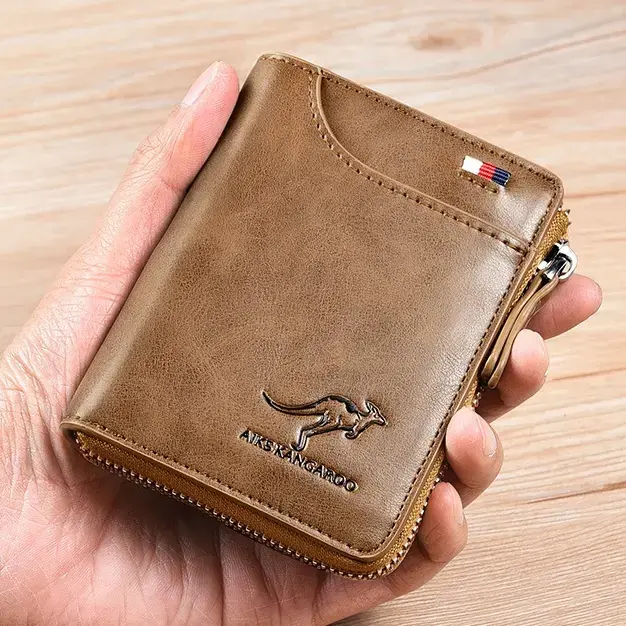 Men’s Minimalist Leather RFID Blocking Bifold Wallet - Slim, RFID Wallets for Men’s Accessories, 14-Card Capacity, Compact Front Pocket Design, Business Minimalist Bifold for Everyday Carry