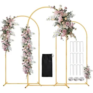 Balloon Arch Stand,7.2FT, 6.6FT, 6FT Set of 3 Metal  Wedding Backdrop Arch Stand Kit for Valentine  Shower Engagement Party Event Decoration Garden Floral Balloon Arch with Base