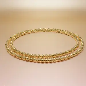 14K Gold Filled Beaded Anklet – 3 mm Dainty & Waterproof, Tarnish-Resistant Luxury Summer Anklet for Women