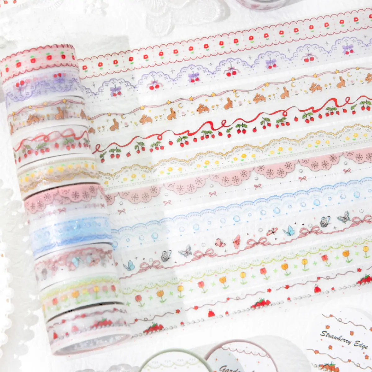 10 Rolls 12m Modern Brushed Sand Sticky Tape, Mini Cute Pattern, Polyethylene Terephthalate Waterproof Water Resistant Self-Adhesive Tape for Journal Enthusiasts' DIY Journal Decoration Scrapbooking (Office Stationery)