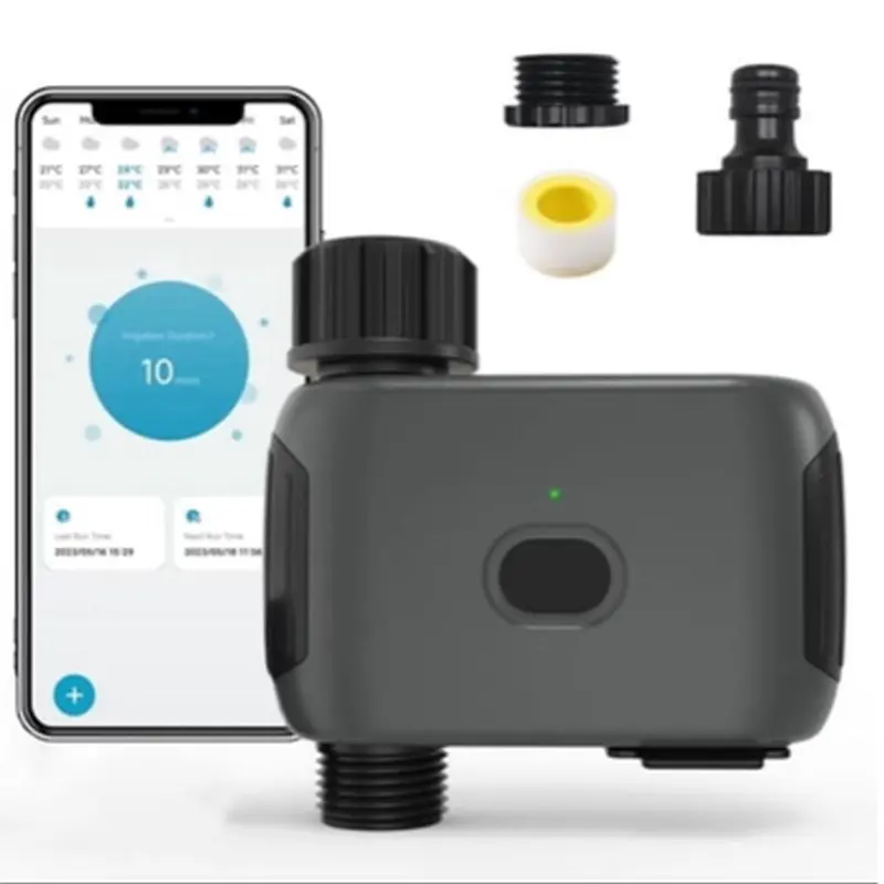 Smart Watering Timer with App Control Rain Delay Weather Resistant for Lawns Gardens Greenhouses Remote Irrigation Management