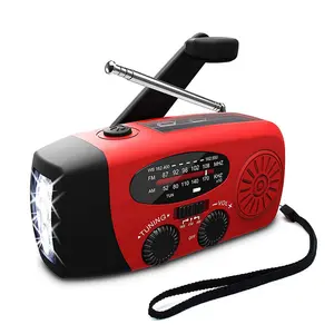 Multifunctional FM Radio - Audio Device with Hand-Crank Generator, Solar Charging, Chargeable Mobile Phone Charging, Emergency Lighting, and Outdoor Table Lamp