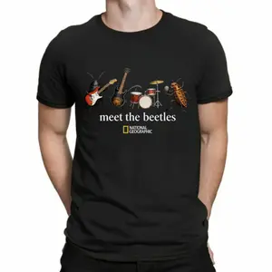 Meet the Beetles Vintage Graphic Tee Black Streetwear Unisex Heavy Cotton Premium Quality T-shirt