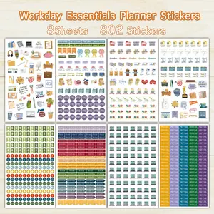 Business Productivity Stickers Pack, Meeting Deadlines Work Office Icons, Ideal for Scrapbooks Bullet Journals Laptops Planners Sticker Packs Scrapbooking
