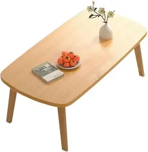 GARVEE Folding coffee table, side tables, wooden tables for the living room, space-saving, low table for home, office, bedroom, tea room, 80 x 50 cm