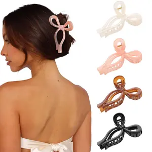 4-Piece Suit Bow Hair Clips Claw Clip for Women Girls Nonslip Large Hair Claw Clips for Thin and Thick Hair