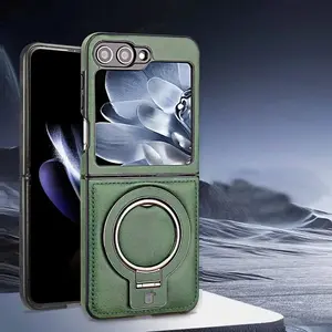 Fin Magnetic Ring Stand for Samsung Galaxy Z Flip 7 6 5 4 Flip6 Flip5 Flip4 Flip3 Phone Case Shockproof Kickstand Protective Cover