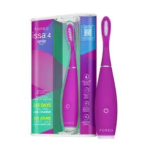 FOREO issa 4 Smile Sonic Electric Toothbrush – Compact & Travel-Friendly, 4-in-1 Hybrid Brush Head, Tough on Plaque, Long Battery Life (265 Days), 6-Month Brush Head Replacement –  Enhanced Violet