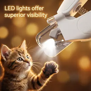 Professional 2-in-1 Dog Nail Clippers & Electric Grinder Kit | With 【Quick-Sensor LED Bloodline Light】 and 【Anti-Splatter Nail Catcher】 | USB-C Rechargeable, Low Noise Trimming Tool for Large Medium Small Dogs & Cats Claw Care