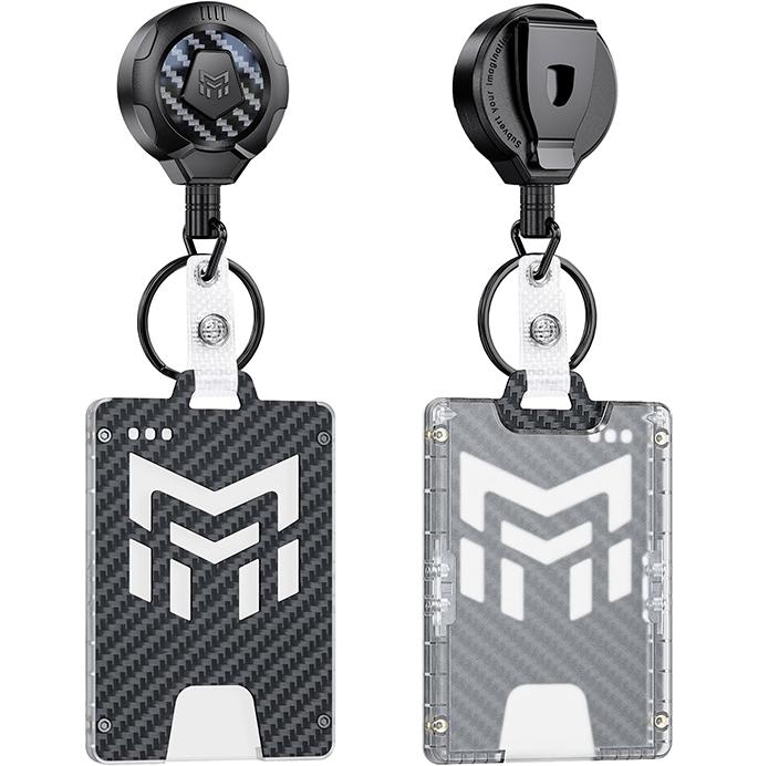 MNGARISTA Retractable Badge Holder, Heavy Duty Badge Reel Keychain with Belt Clip, 3K Carbon Fiber ID Card Holder Lanyard with 32.26" Retractable Key Chain, Black MNGARISTA Retractable Badge Holder, Heavy Duty Badge Reel Keychain with Belt Clip, 3K Carbon Fiber ID Card Holder Lanyard with 32.26" Retractable Key Chain, Black