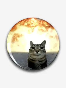 Cute Cat Brooch Pin Badge, Unique Fashion Accessory, Round Plastic DIY Button, Unisex Decorative Pins for Jeans, T-Shirts, Backpacks, Hats
