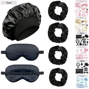 Heatless Curling Hair Care Set, Multiple Colors Available, Includes Heatless Curler, Satin Pillowcase, Sleep Cap, Eye Mask, Scalp Massager, Curly Hair Kit, Heatless Hair Curlers