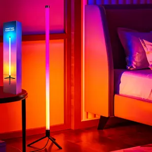RGB LED Floor Lamp, Modern Minimalist Ambient Lighting, Multiple Light Effects, Ideal for Bedroom, Living Room, Office, Game Room Decor