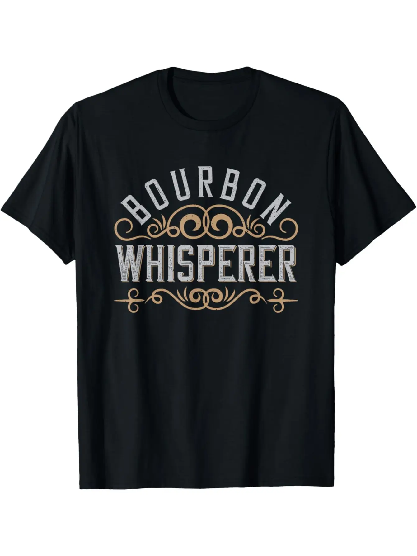 Men's Graphic T-Shirt, Bourbon Voice Funny Whiskey Theme, Heavy 220g Cotton Humor Text Tee for Parties, Menswear, L, 3Xl