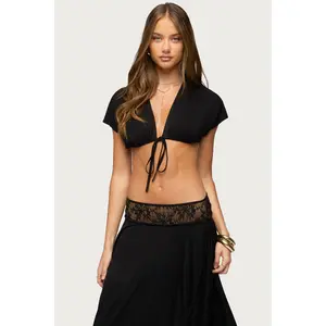 Kaylea Tie Front Backless Crop Top