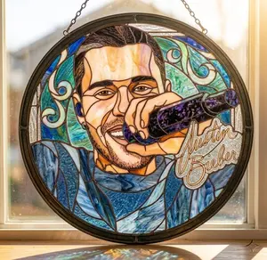 JB Stained-Glass Suncatcher  | Gorgeous, Colorful, and Unique Art for Your Space ️ | A Perfect Gift for JB ️ | Bring Iconic Pop Vibes to Your Home