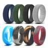 Men's Silicone Ring, Soft Camo & Plain Color Silicone Ring, Suitable for Outdoor Fitness, Running, Hiking, Camping, Perfect for Men's Daily Accessories, Set of eight, Versatile use, Silicone Wedding Band, Rings Set