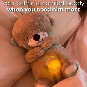 Breathing Otter Original - MultipleModes-Soothe'n Snuggle Otter -Music Lights &Breathing-Arrily Anxiety Relief Otter-Pet Toy Dog  Cat toys