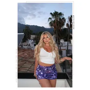 Amania Sequins Mini Skirt - Purple