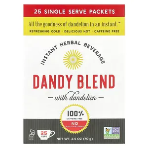 Dandy Blend Instant Herbal Beverage with Dandelion, Caffeine Free, 25 Single Serve Packets, 2.8 g Each
