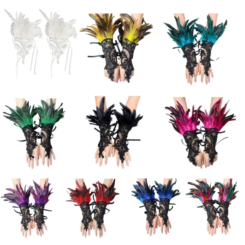 E15F Bachelorette Party Bridal Wrist Cuffs Lace Bride To Be Gift Bridal Shower Wedding Hen Night Bridal Gloves Bride To Be