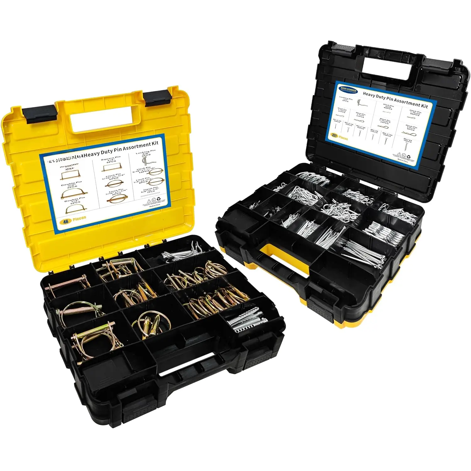 367 count Heavy Duty Pin Assortment Kit, Hitch Pins R Clip PIns/ Hair Pins/ Lynch Pins/ PTO Pins/ Cotter Pins/ Clevis Pins for    Mowers 3 Point Accessories, Farm, Lawn and Garden