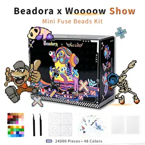 Beadora & Woooowshow 2.6mm Perler Beads DIY Craft Kit -  24000 Beads, 32 Pattern Designs, Complete Creative Set for Toys & Hobbies Specialty DIY Supplies