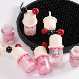 3Q Beauty Cute Mickey Style Glitter Lip Gloss, Shiny Plumping Lip Glaze, Hydrating Non-Sticky Sparkle Lip Tint for Daily & Party Makeup