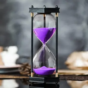 Large Hourglass Timer 60 Minute, Decorative Hexagon Frame Sandglass with  Sand
