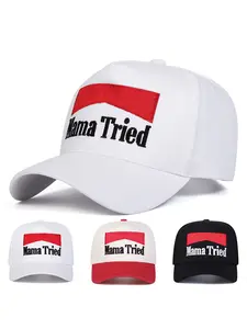 Unisex MAMA TRIED Letter Embroidered Hip Hop Hat Outdoor Adjustable Sunscreen Leisure Hat Travel Tourism Beach Vacation Embroidery Adjustable Hat