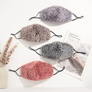 Faux Fur Leopard Face Mask