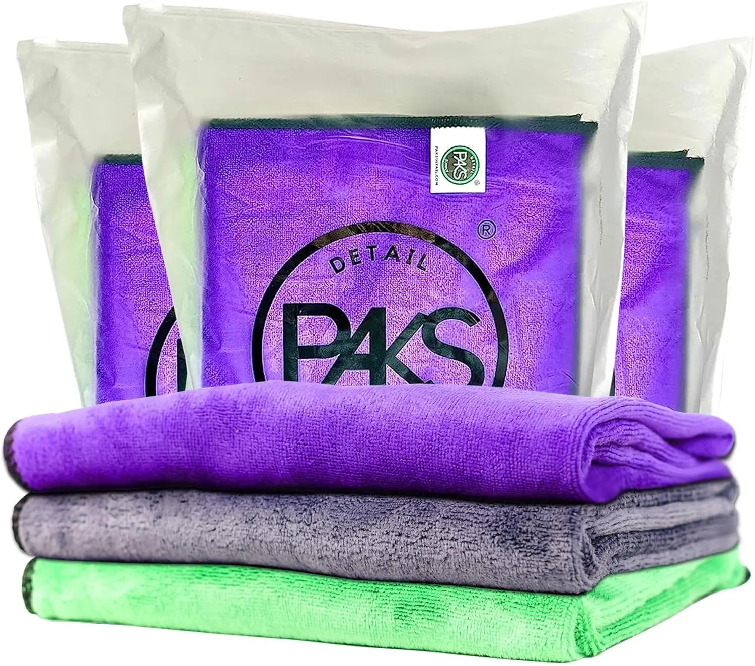 Paks Detail Supply New Microfiber Towels PAKS 16" x 24" Large Absorbant Microfiber Chamois - Premium Pack of 3 XL Towels - Detailing Towels Washable Car Wash Rags, Scratch-Free, Lint-Free, XL Drying Towels for Cars, Home, Window