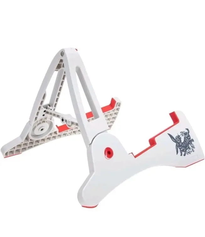 Sleek Stylish Guitar Stand - White/Black Folding Design, Mini Portable, Convenient for Fullsize Guitars/Basses, Easy to Store, Guitar & Bass Accessories