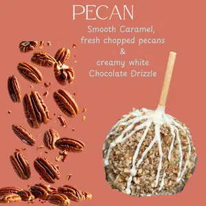 Copperpot Caramel Apple Pecan with White Chocolate Drizzle - Large Crisp Granny Smith Apple Coated in Signature Copper Pot Caramel & Handcrafted with Fresh Pecans