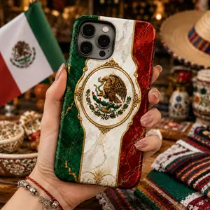 Mexico Flag Phone Case , Faux Granite Design, Mexico Flag iPhone 15 16 17 Pro Max Case, Mexican Eagle Tough Phone Case, Patriotic Mexico Phone Cover, Marble Flag Design, Hispanic Heritage Gift